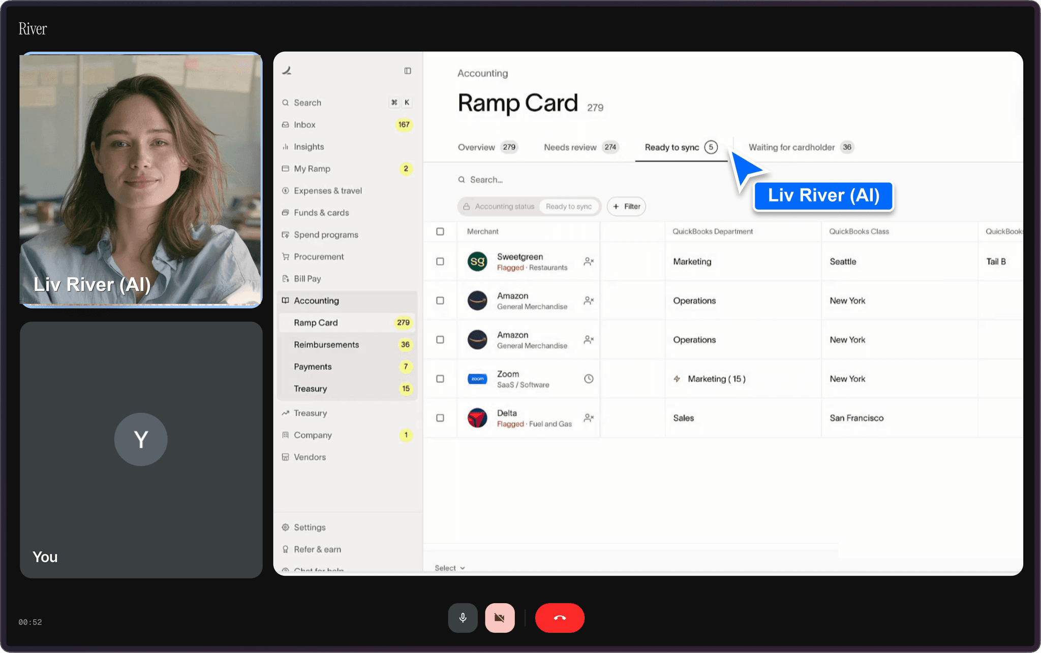 Liv running a live demo screen-share